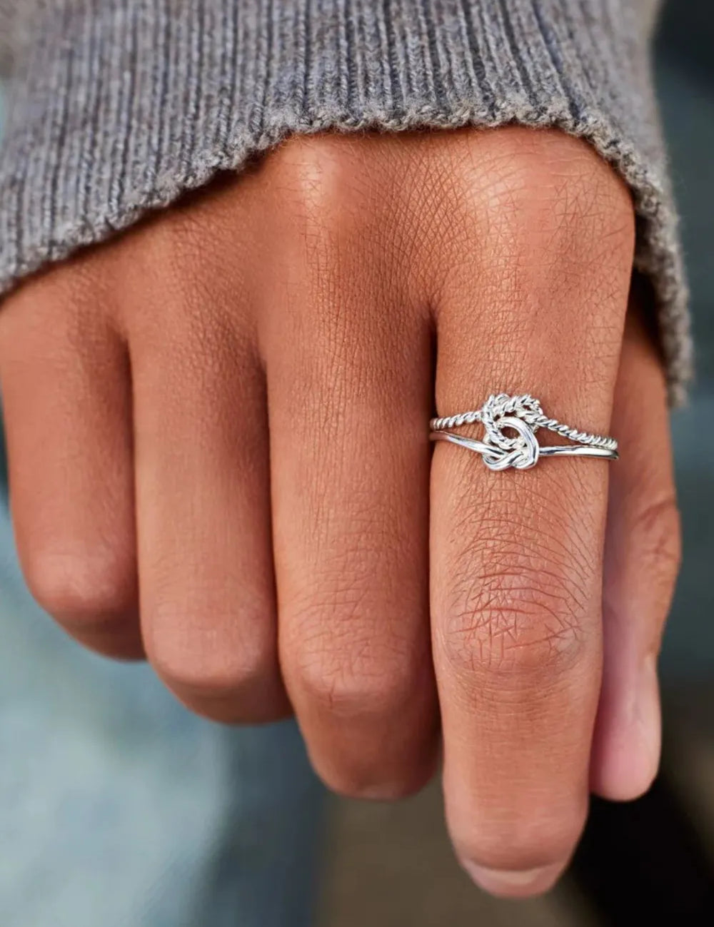 925 Sterling Silver Knotted Ring | Sterling Silver Rings Daverri Fashions