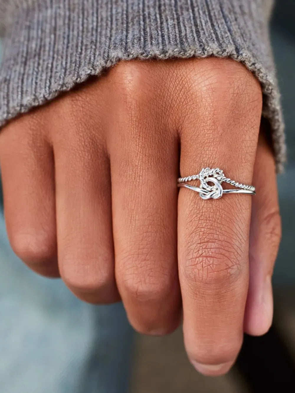 925 Sterling Silver Knotted Ring | Sterling Silver Rings Daverri Fashions