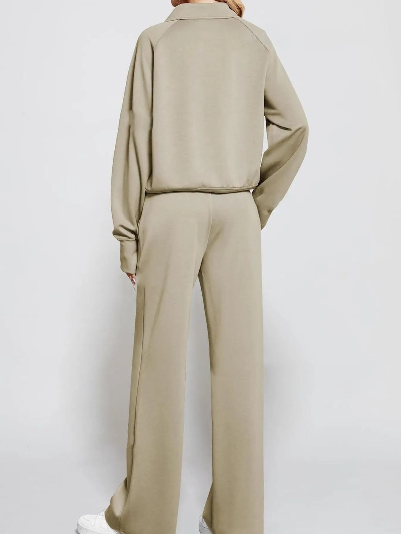 Half Zip Long Sleeve Top and Pants Set | Loungewear Sets Daverri Fashions