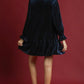 Umgee Velvet Ruffle Trim Mini Dress - DAVERRI FASHIONS