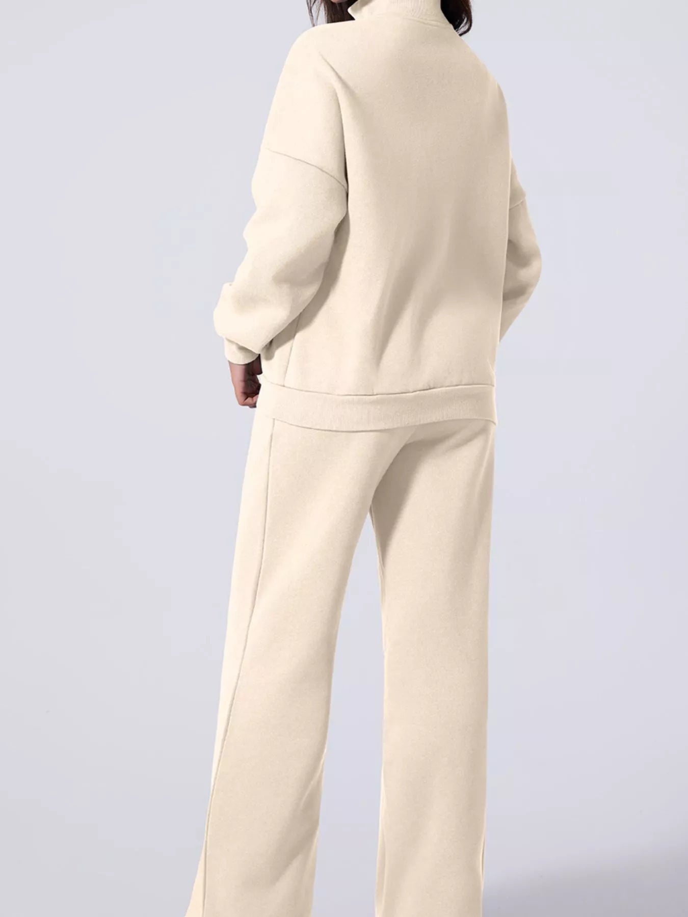 Drop Shoulder Zip Up Jacket and Drawstring Pants Active 2pcs Set | Loungewear Sets Daverri Fashions