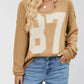 Number 87 Oversized Cable Knit Sweater - DAVERRI FASHIONS