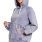 Zenana Acid Wash Fleece Hoodie with Kangaroo Pocket Marlin - DAVERRI FASHIONS