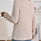 Daverri Fashions beige and white striped long sleeve top