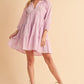 Aemi + Co Notched Balloon Sleeve Tiered Mini Dress Mini Dresses