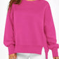Slit Round Neck Dropped Shoulder Sweatshirt - DAVERRI FASHIONS