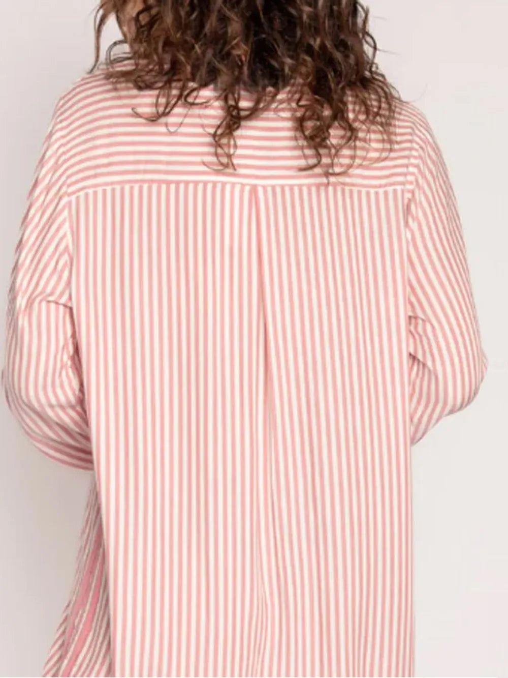 Striped Collared Neck Long Sleeve Top and Shorts Lounge Set | Loungewear Sets Daverri Fashions