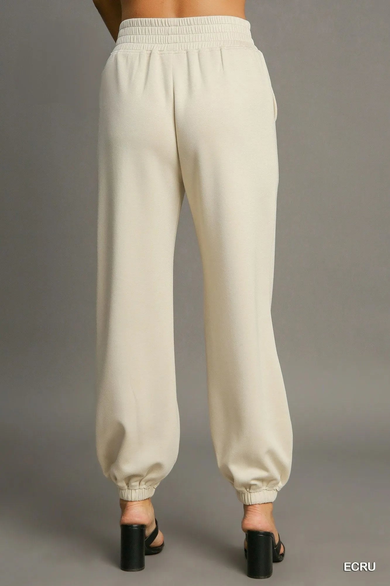 Umgee Drawstring Jogger Pants with Front Seam Detail Joggers