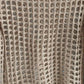 Beige crochet openwork long sleeve knit cover up sweater back view