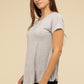 Flowy Round Hem Rayon Short Sleeve Top T-Shirts
