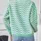 Wavy Striped Round Neck Sweater - DAVERRI FASHIONS