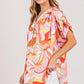 SAGE + FIG Abstract Print Half Button Blouse Blouses