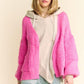Davi & Dani Side Slit Open Front Long Sleeve Cardigan Cardigans