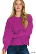 Zenana Wide Neck Band Drop Shoulder Sweater - DAVERRI FASHIONS