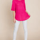 BOMBOM Round Neck Waffle Knit T-Shirt - DAVERRI FASHIONS