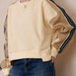 Contrast Round Neck Long Sleeve Sweatshirt - DAVERRI FASHIONS