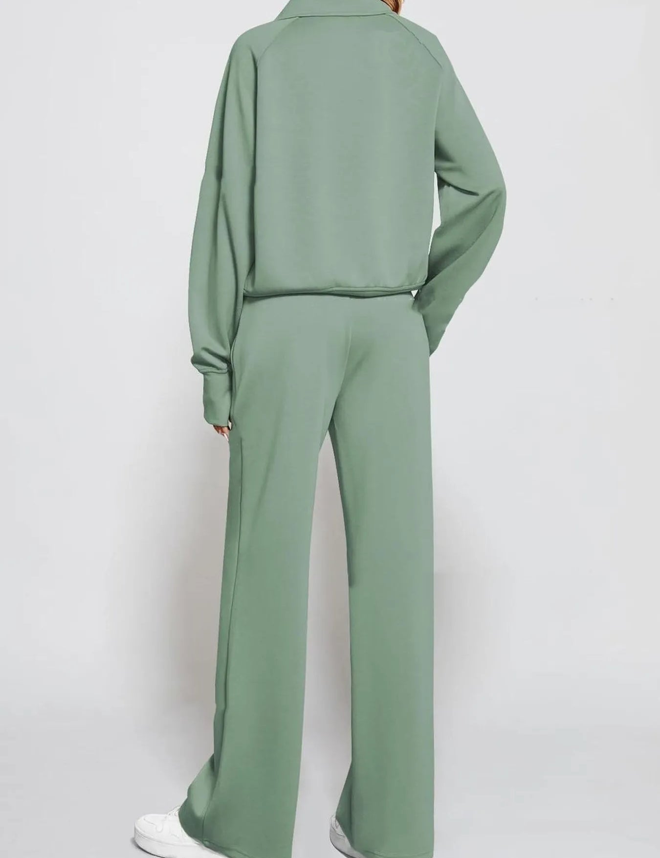 Half Zip Long Sleeve Top and Pants Set | Loungewear Sets Daverri Fashions