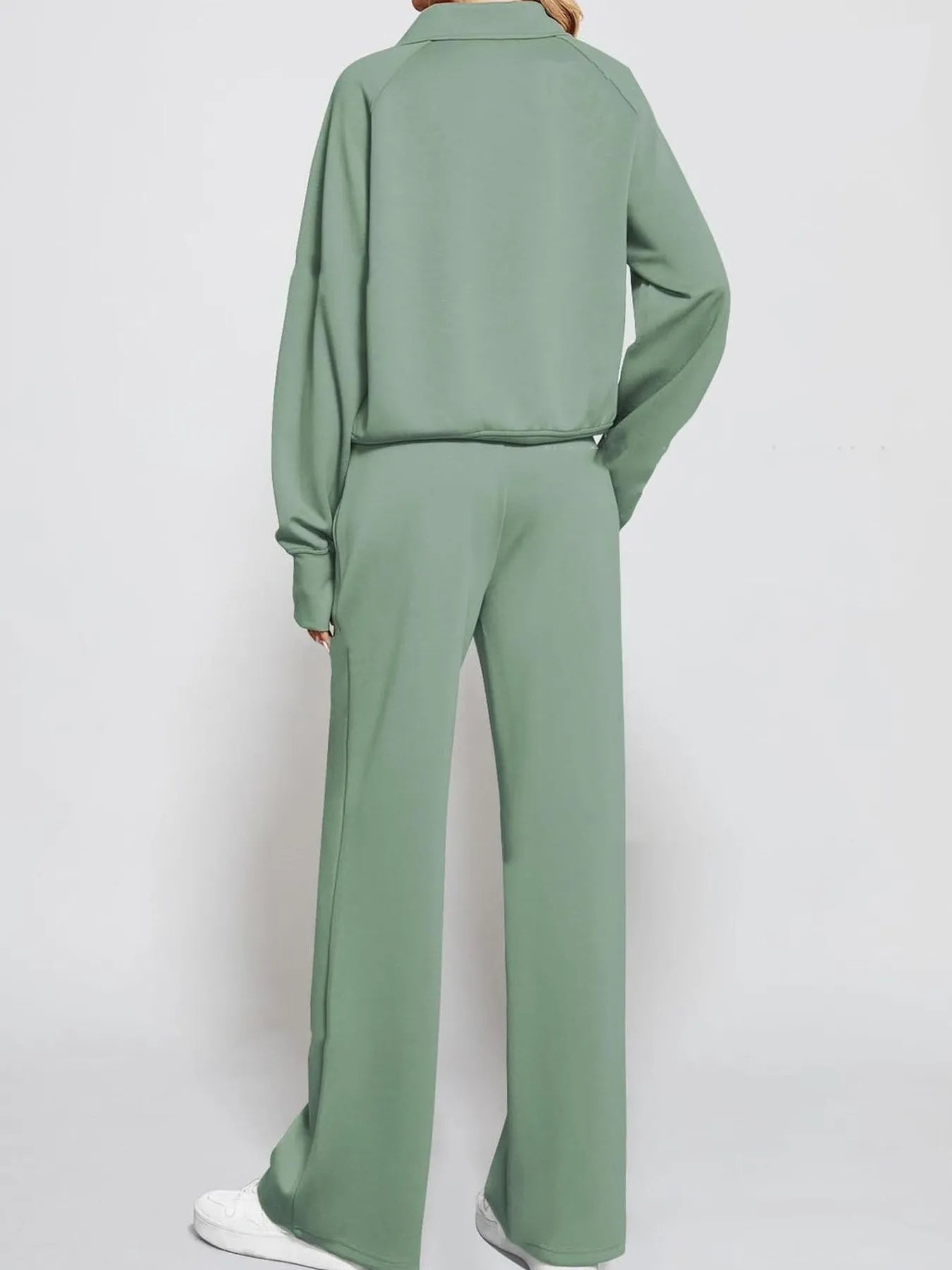 Half Zip Long Sleeve Top and Pants Set | Loungewear Sets Daverri Fashions