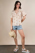 VERY J Flower Embroidered Woven Blouse Natural