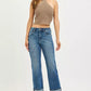 RISEN Full Size 4 Way Stretch Slouchy Straight Jeans with Cuffed Hem Plus Size - DAVERRI FASHIONS