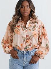 Sherbet Floral Print Button-Up Shirt | Shirts Daverri Fashions