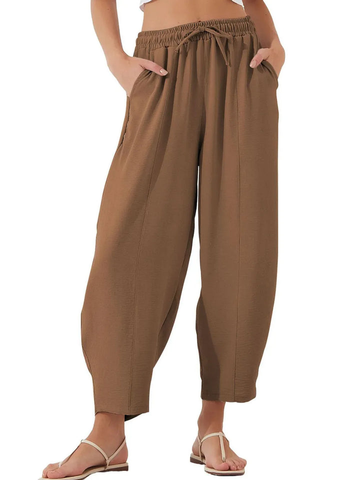 Full Size Drawstring Cropped Jogger Pants Plus Size | Pants Daverri Fashions