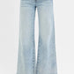 RISEN Full Size Tummy Control Low Rise Wide Leg Raw Cut Hem Jeans Plus Size Jeans