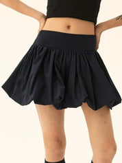Ruched Bubble Hem Mini Skirt | Skirts Daverri Fashions