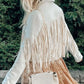 Fringe Open Front Cropped Jacket - DAVERRI FASHIONS