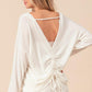 BiBi Waffled Backless Drawstring T-Shirt Tops