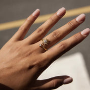 18K Gold-Plated Zircon Sun Bypass Ring | Rings Daverri Fashions
