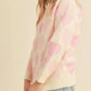 Heart Ribbed Hem Long Sleeve Sweater - DAVERRI FASHIONS