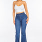 American Bazi High Waist Curvy Flare Jeans - DAVERRI FASHIONS