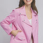 Love Tree Collared Neck Zip Up Jacket PINK Jackets
