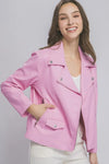 Love Tree Collared Neck Zip Up Jacket - DAVERRI FASHIONS