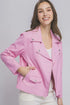Love Tree Collared Neck Zip Up Jacket PINK Jackets