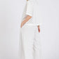Ces Femme Half Button Half Sleeve Top and Pants Set Outfit Sets