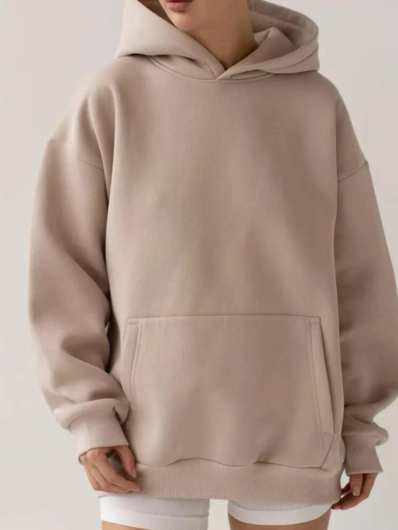 Kangaroo Pocket Long Sleeve Hoodie | Hoodies Daverri Fashions