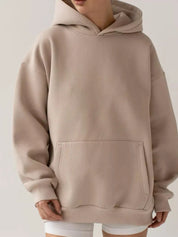 Kangaroo Pocket Long Sleeve Hoodie | Hoodies Daverri Fashions