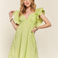 ADORA Smocked Back Ruffled Cap Sleeve Babydoll Dress Babydoll Dresses