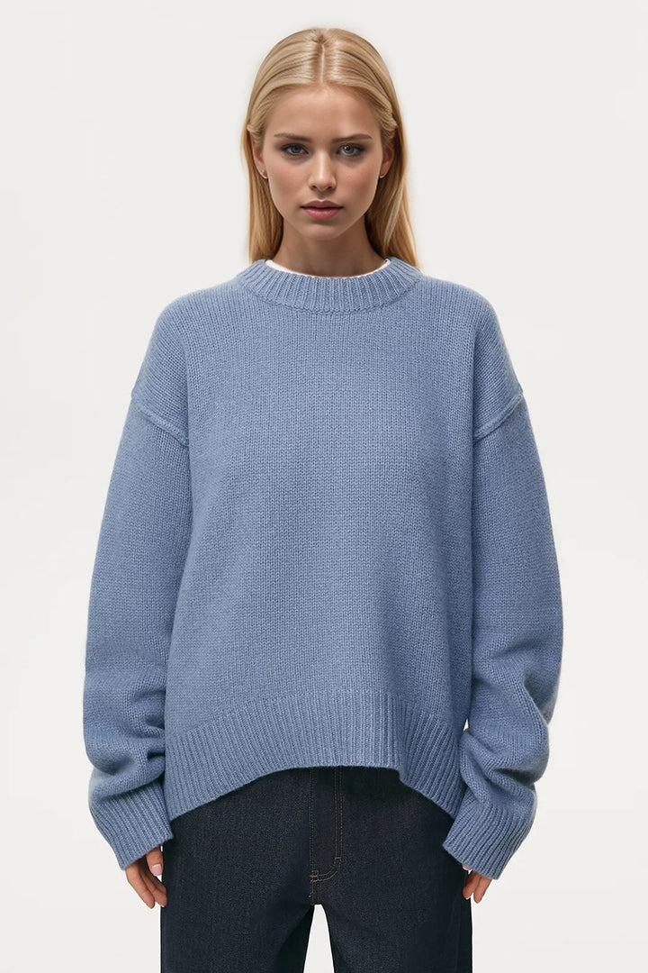 Basic Bae Round Neck Dropped Shoulder Sweater Sweaters