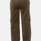 Mono B Elastic Waist Corduroy Cargo Pants - DAVERRI FASHIONS
