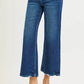 RISEN Tummy Control 4 Way Stretch High Rise Crop Wide Leg Jeans - DAVERRI FASHIONS