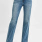 RISEN Full Size Distressed Detail Bootcut Jeans Plus Size - DAVERRI FASHIONS