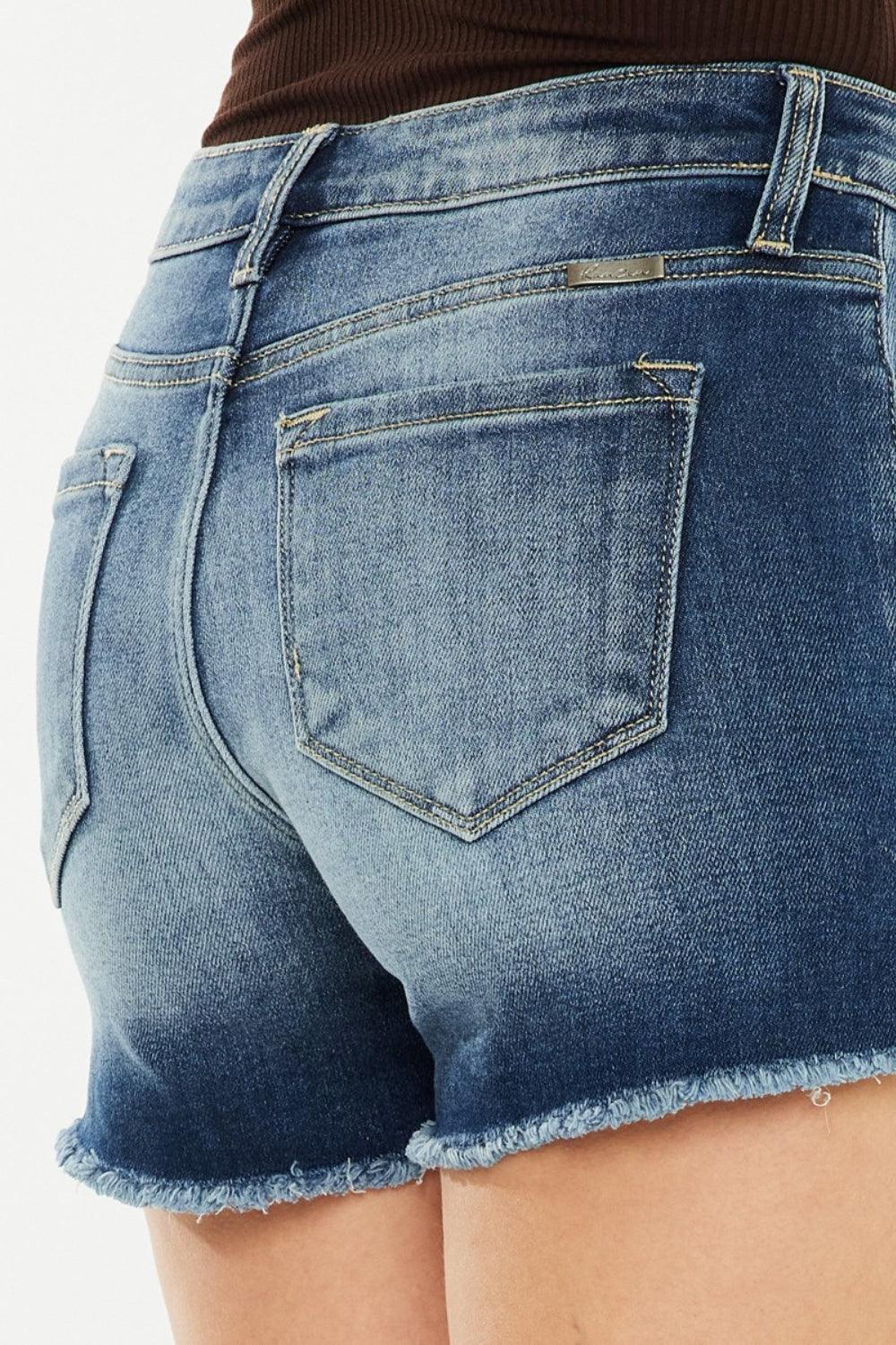 Kancan High Waist Raw Hem Denim Shorts | Denim Shorts Daverri Fashions