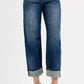 RISEN Slouchy Crop Barrel Cuffed Jeans - DAVERRI FASHIONS