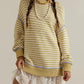 Slit Striped Oversized Sweater - DAVERRI FASHIONS