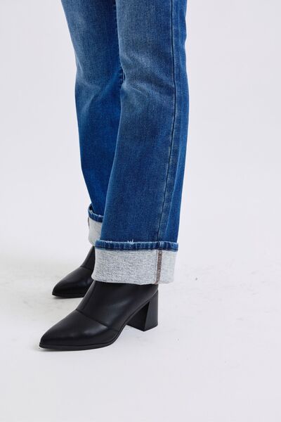 Judy Blue Full Size Run Mid-Rise Bootcut Jeans with Thermal Lining Jeans