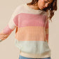SO ME Multi Color Block Long Sleeve Sweater - DAVERRI FASHIONS