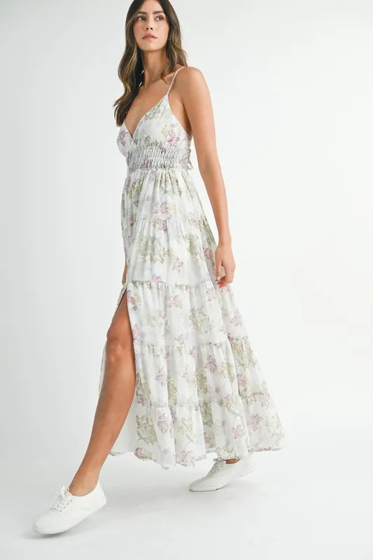 MABLE Floral Print Tiered Cami Maxi Dress Maxi Dresses